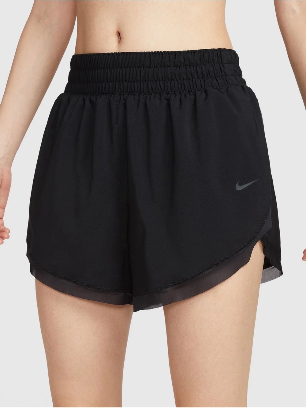 Nike One Women Dri-FIT Brief-Lined Shorts XS Black Running Athletic Workout Gym